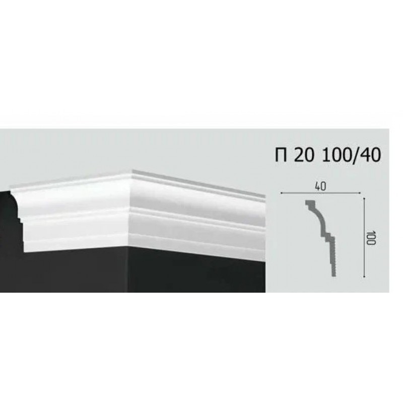 Плинтус потолочный П 20 100/40 в Казани