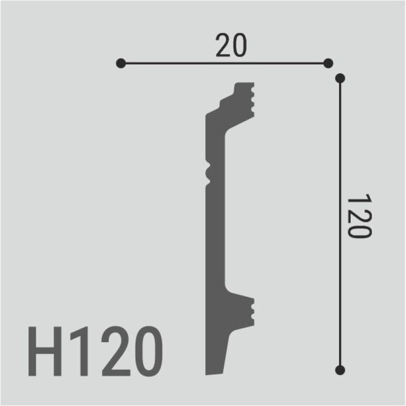 Плинтус напольный из дюрополимера H 120 в Казани