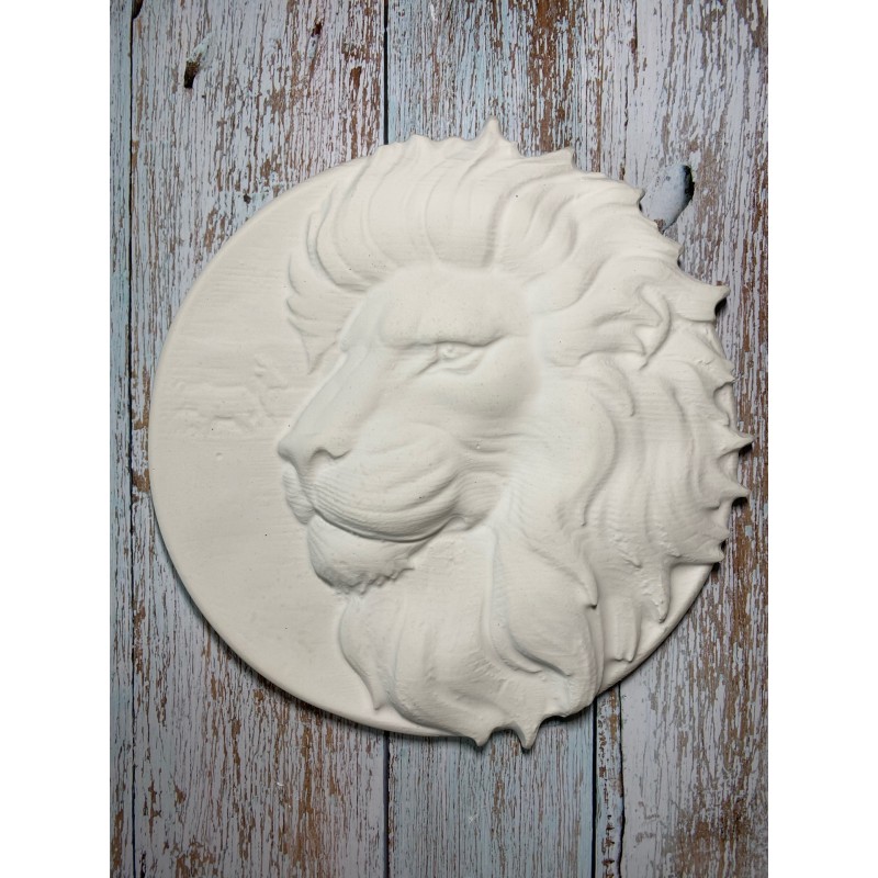 Декоративное панно из гипса Лев