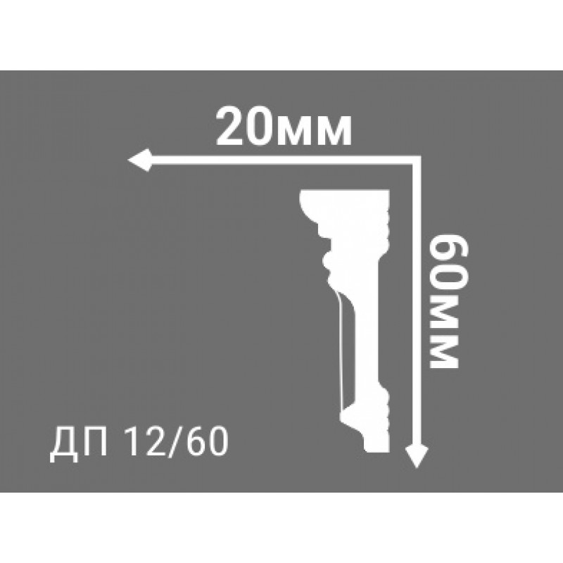 Потолочный плинтус с рисунком ДП 12/60  в Казани