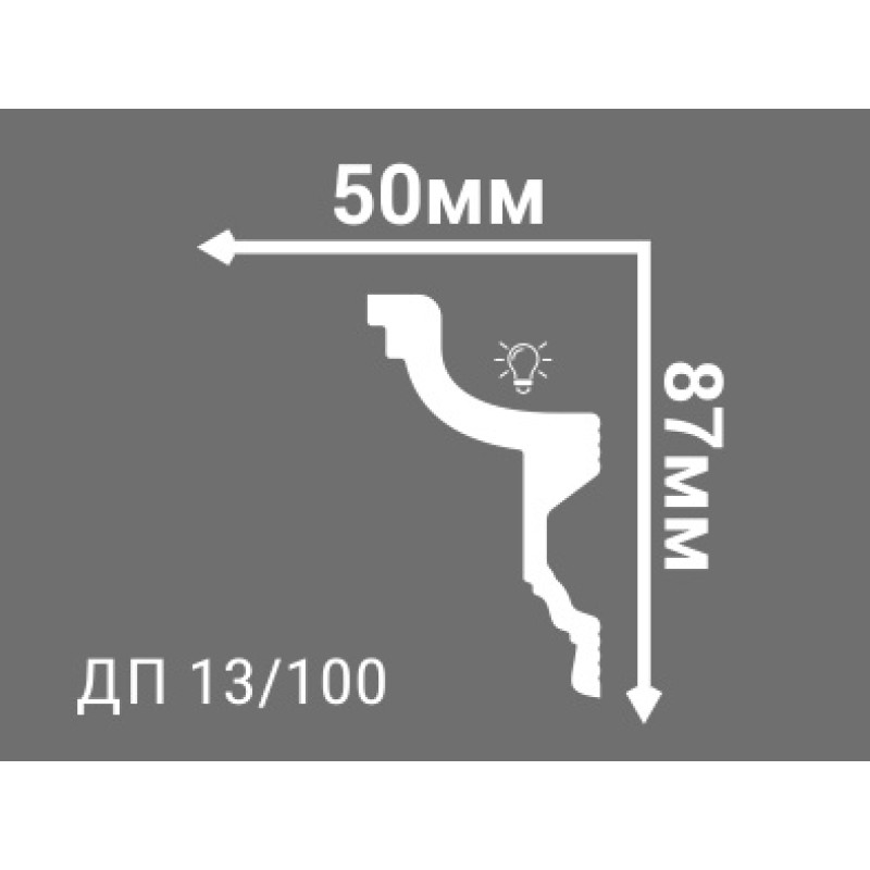 Потолочный плинтус с рисунком ДП 13/100  в Казани