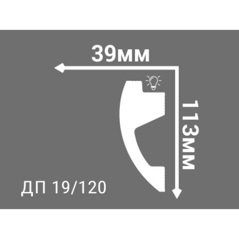 Потолочный плинтус с рисунком ДП 19/120  в Казани