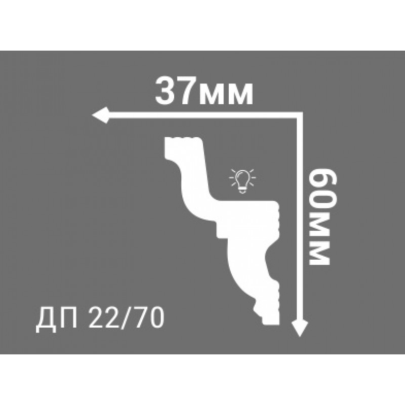 Потолочный плинтус с рисунком ДП 22/70  в Казани