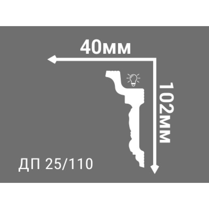 Потолочный плинтус с рисунком ДП 25/110  в Казани