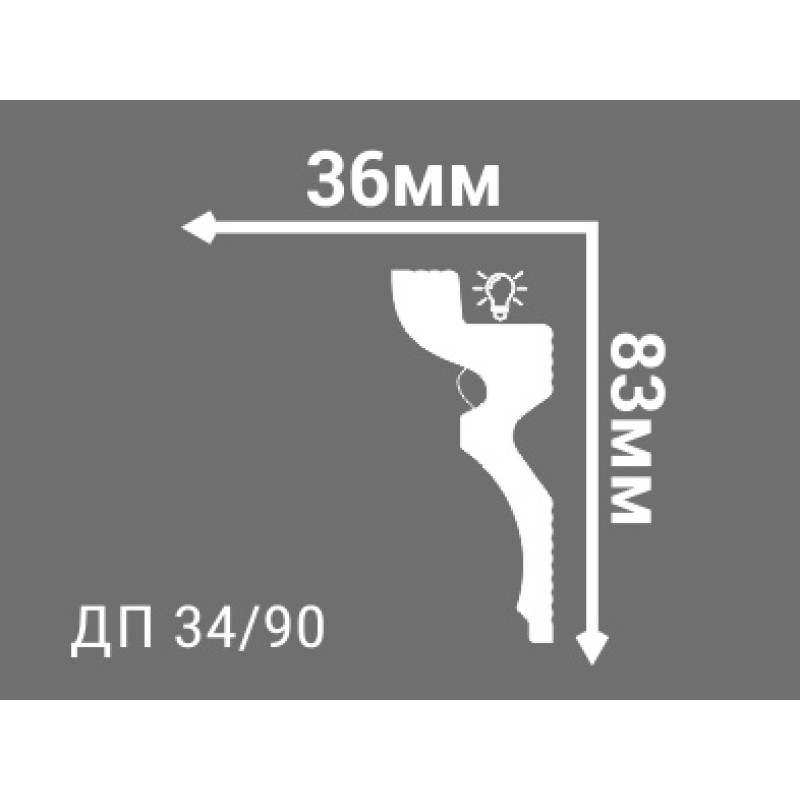 Потолочный плинтус с рисунком ДП 34/90  в Казани
