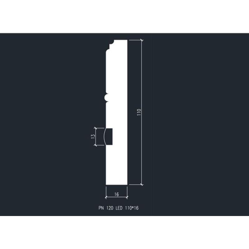 Плинтус напольный PN 120LED в Казани
