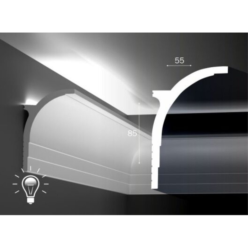 Карниз К045, 85х55мм, 2000мм, экополимер в Казани