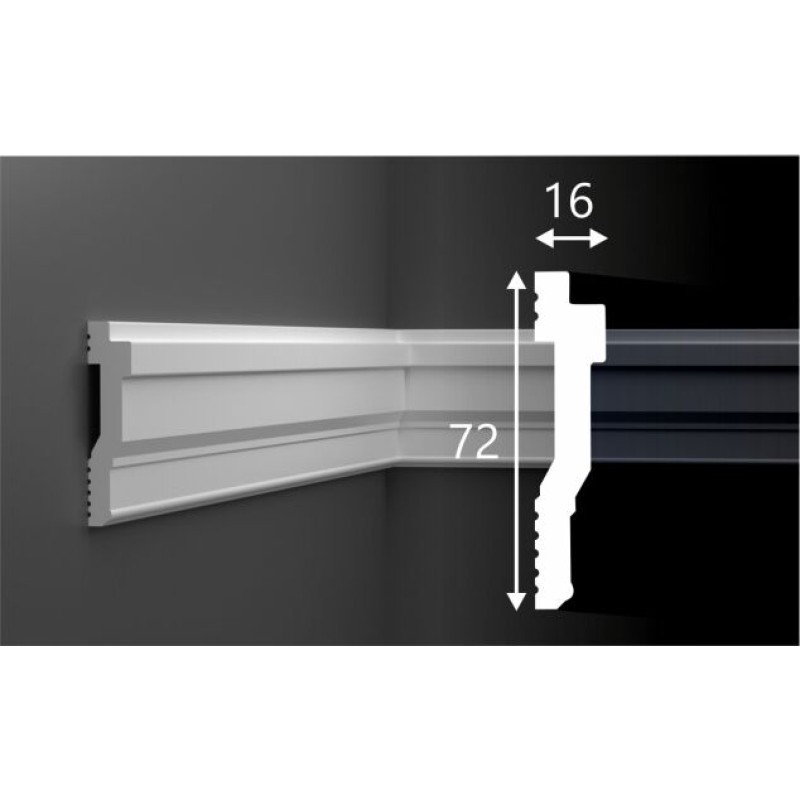 Молдинг М026, 72х16, 2000мм, Экополимер/15 в Казани