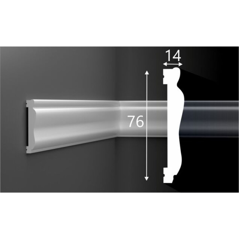 Молдинг М33, 76х14, 2000мм, Экополимер/15 в Казани