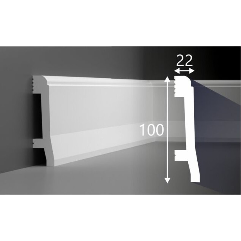 Плинтус П022, 100х22, 2000мм, Экополимер/20 в Казани