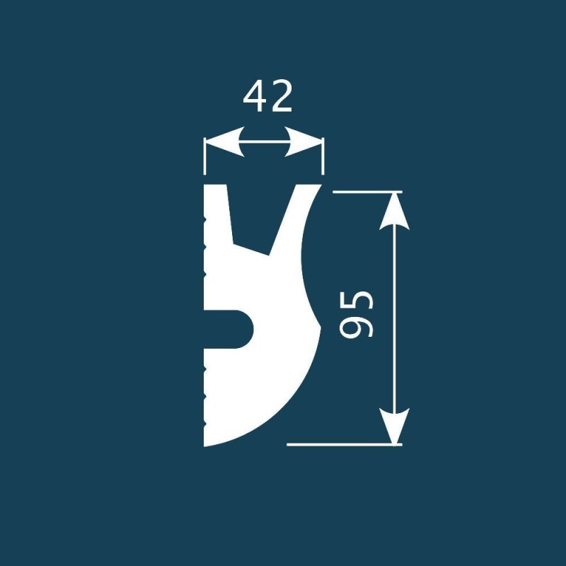 Карниз К026, 95х42мм, экополимер в Казани