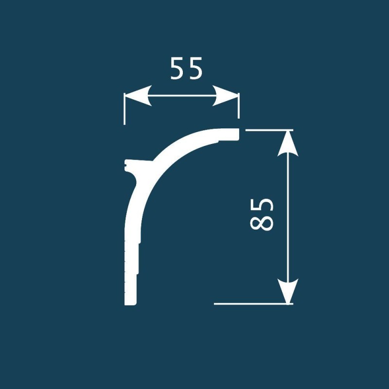 Карниз К045, 85х55мм, 2000мм, экополимер в Казани