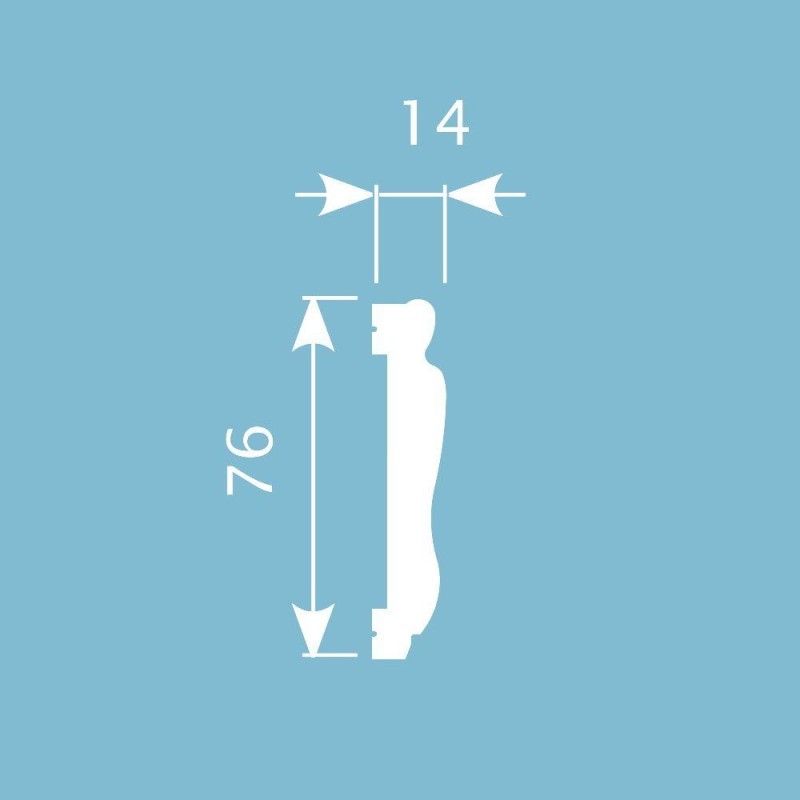 Молдинг М33, 76х14, 2000мм, Экополимер/15 в Казани