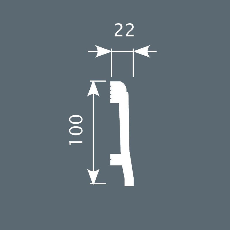 Плинтус П022, 100х22, 2000мм, Экополимер/20 в Казани