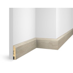 Плинтус 80x16x2400 мм, дуб Сноу, иск. шпон, EP07