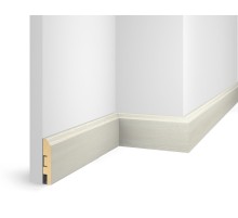 Плинтус 80x16x2400 мм, груша Белая, иск. шпон, EP07 в Казани