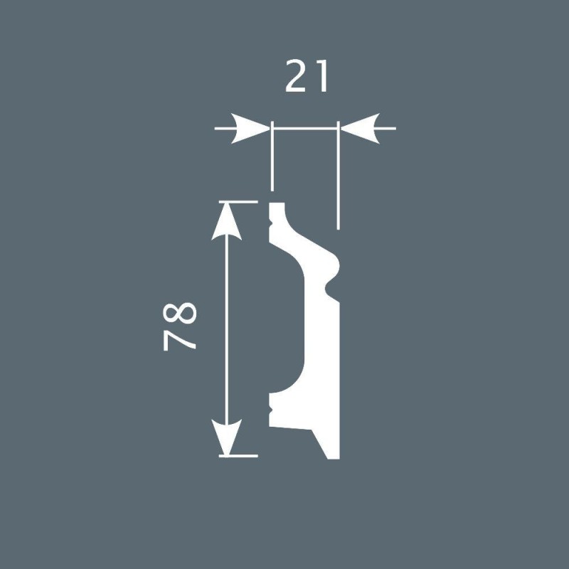 Плинтус П001, 78х21, экополимер в Казани