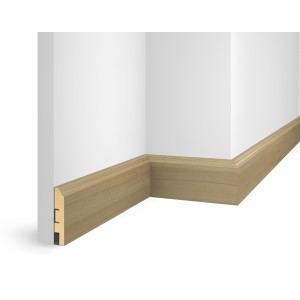 Плинтус 80x16x2400 мм, дуб Беленый, иск. шпон, EP07