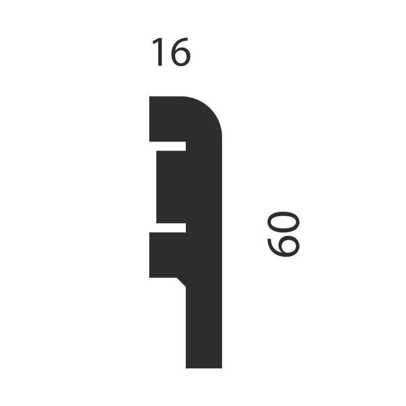 Плинтус 60x16x2400 мм, дуб Венский, иск. шпон, EP02 в Казани