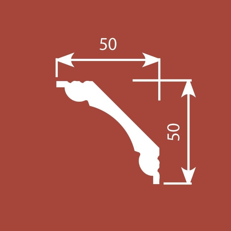 Карниз К001, 50x50, экополимер в Казани