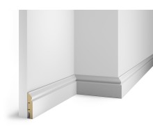 Плинтус под покраску, белый, 70x16x2400 мм, с пазом, AP05 в Казани