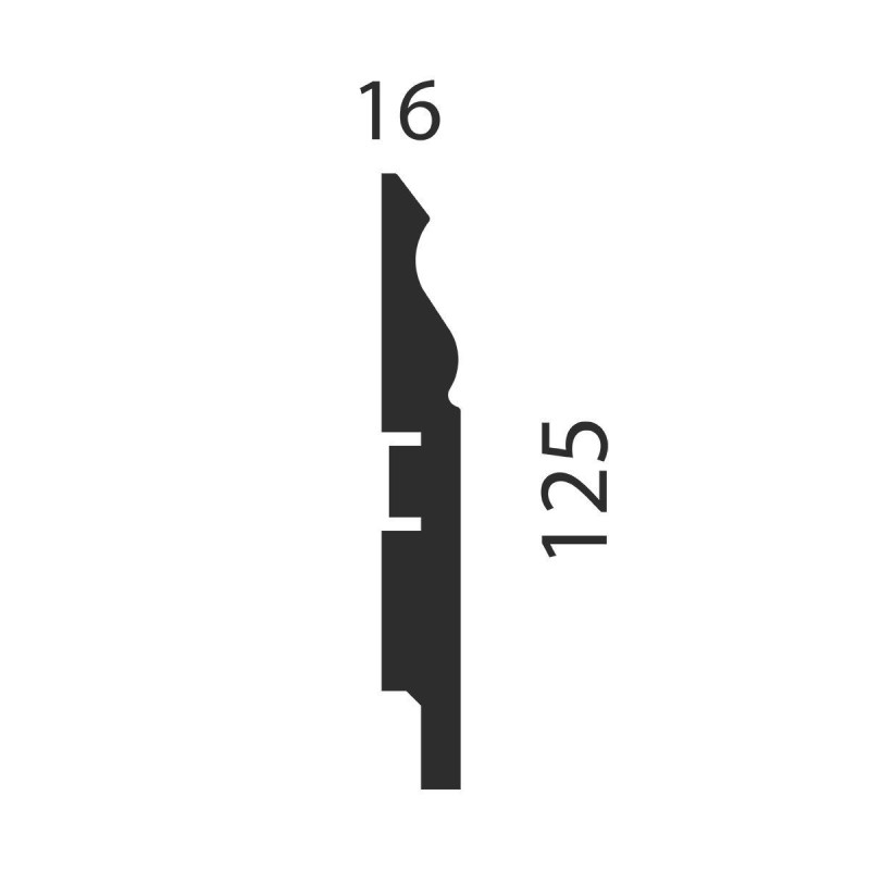 Плинтус под покраску, белый, 125x16x2400 мм, с пазом, AP21 в Казани