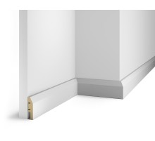 Плинтус под покраску, белый, 60x16x2400 мм, с пазом, AP04 в Казани