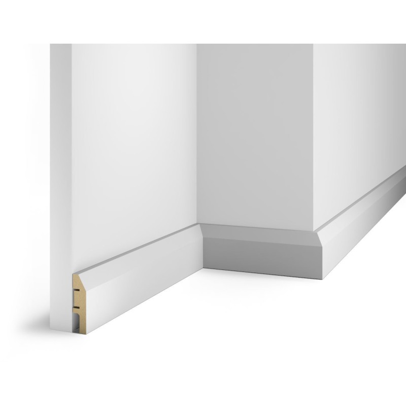 Плинтус под покраску, белый, 60x16x2400 мм, с пазом, AP04 в Казани