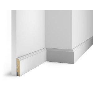 Плинтус под покраску, белый, 80x16x2400 мм, с пазом, AP07