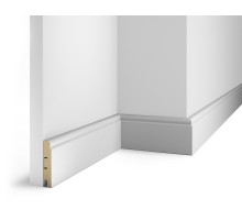 Плинтус под покраску, белый, 80x16x2400 мм, с пазом, AP09 в Казани