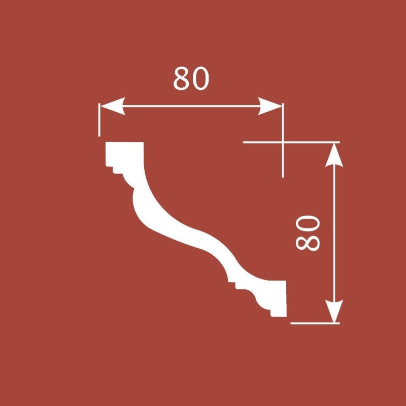 Потолочный карниз К027, 80х80 в Казани