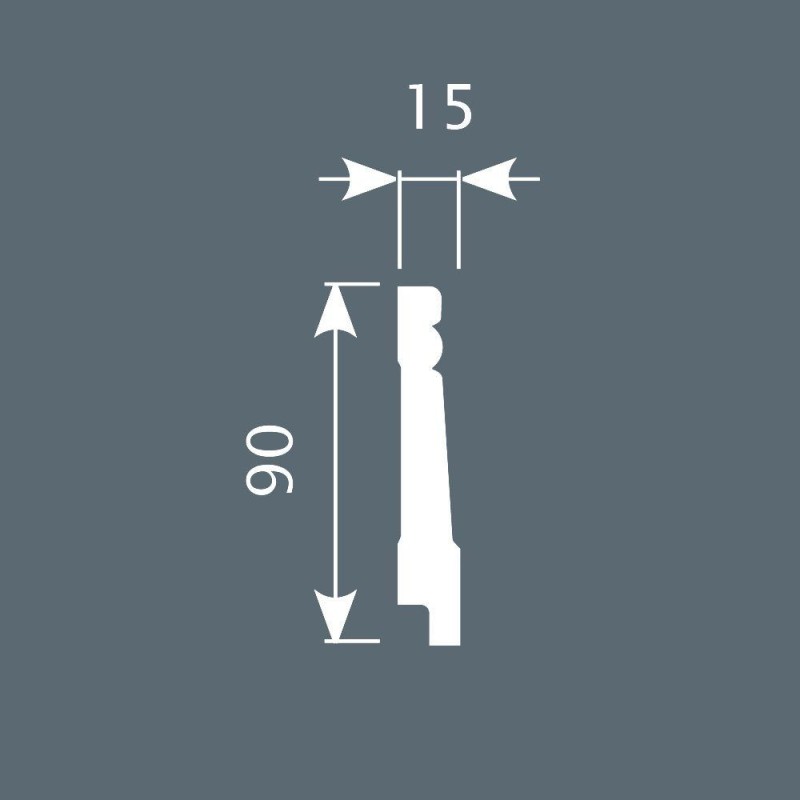 Плинтус П016, 90х15, экополимер в Казани