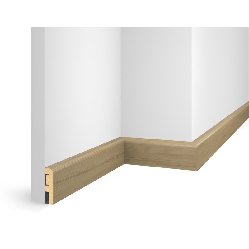 Плинтус 60x16x2400 мм, дуб Беленый, иск. шпон, EP02 в Казани