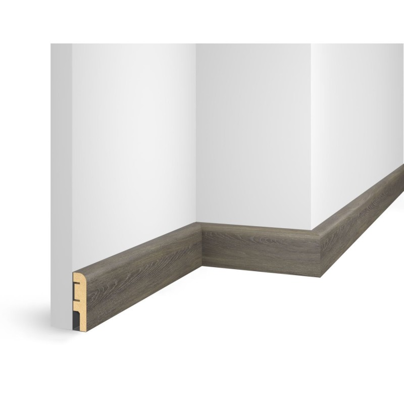 Плинтус 60x16x2400 мм, дуб Серебристый, иск. шпон, EP02 в Казани