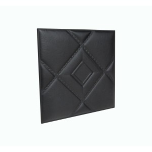 Мягкая стеновая панель из экокожи Luck 400 х 400 мм - Black в Казани