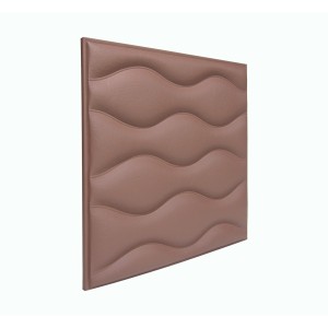 Мягкая стеновая панель из экокожи Wave 400 х 400 мм - Salmon в Казани