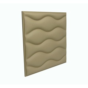 Мягкая стеновая панель из экокожи Wave 400 х 400 мм - Brandy в Казани
