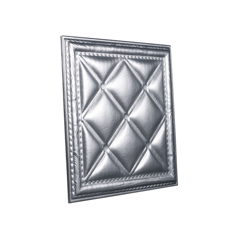 Мягкая стеновая панель  из экокожи Classic 400х400 мм - Silver