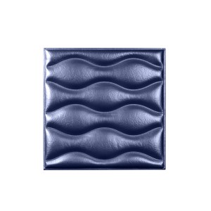 Мягкая стеновая панель из экокожи Wave - Navy в Казани