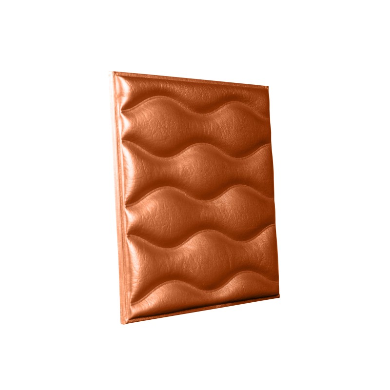 Мягкая стеновая панель из экокожи Wave - Bronze