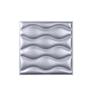 Мягкая стеновая панель из экокожи Wave - Silver в Казани