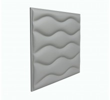Мягкая стеновая панель из экокожи Wave 400 х 400 мм - Gray в Казани