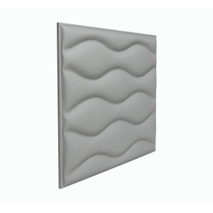 Мягкая стеновая панель из экокожи Wave 400 х 400 мм - Gray в Казани