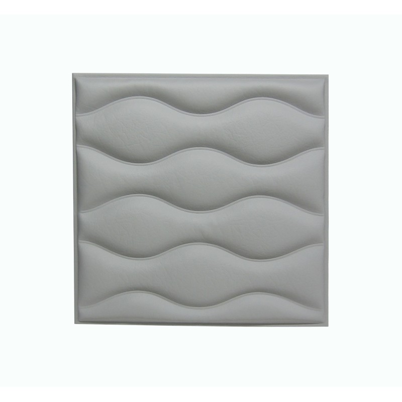 Мягкая стеновая панель из экокожи Wave 400 х 400 мм - Gray