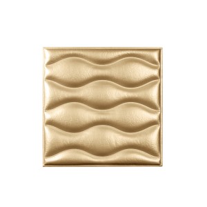 Мягкая стеновая панель из экокожи Wave - Gold в Казани