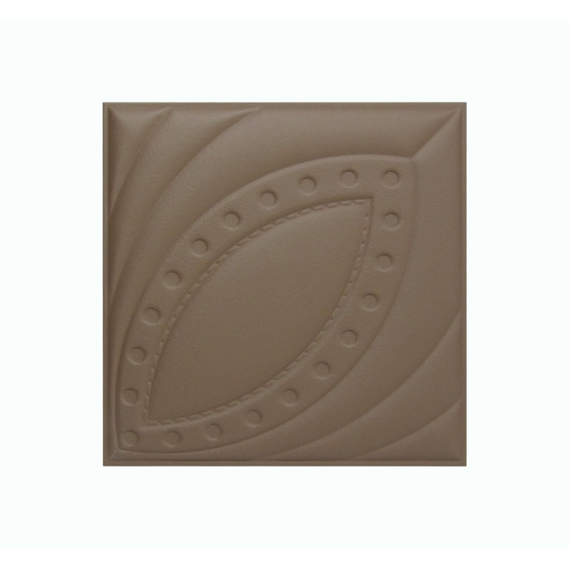 Мягкая стеновая панель из экокожи Petal 400х400 мм - Coffee