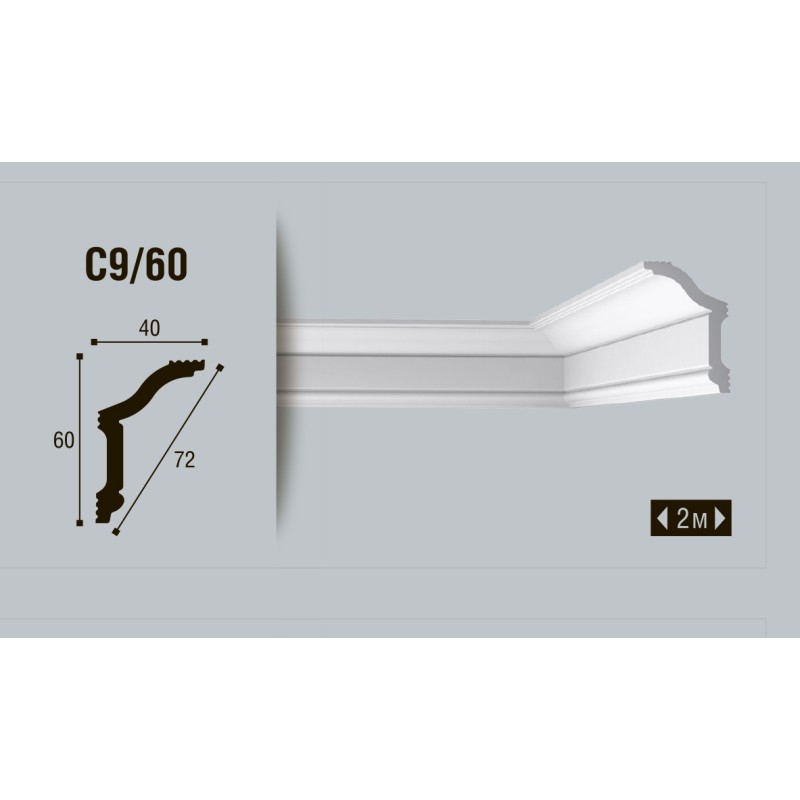 Плинтус потолочный C 09/60 в Казани