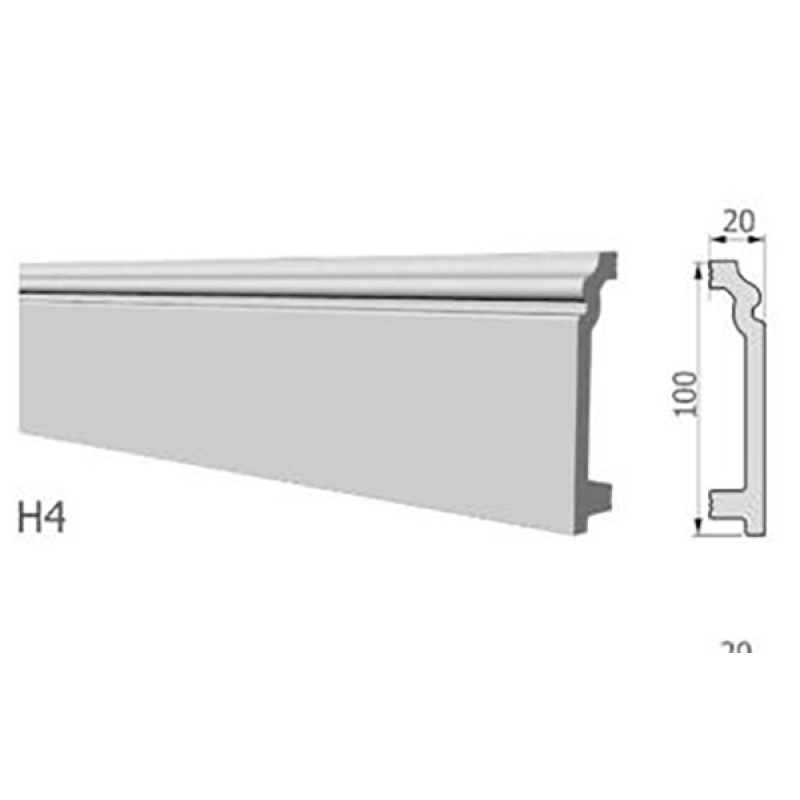 Плинтус напольный из дюрополимера П4 100-20 в Казани