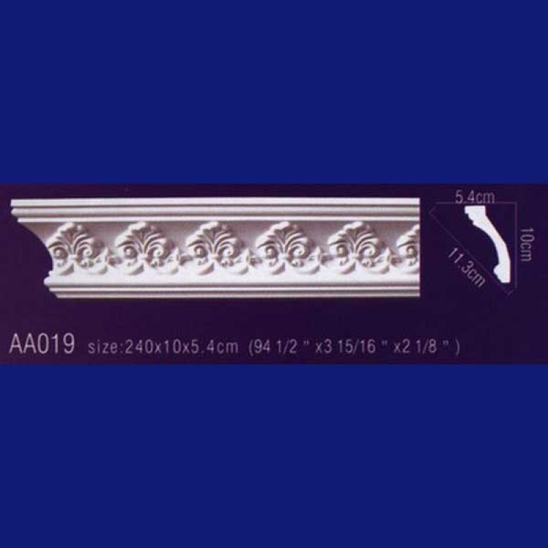 потолочный плинтус с орнаментом Гибкий AA019F в Казани