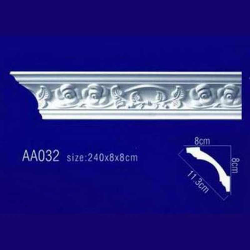 потолочный плинтус с орнаментом Гибкий AA032F в Казани